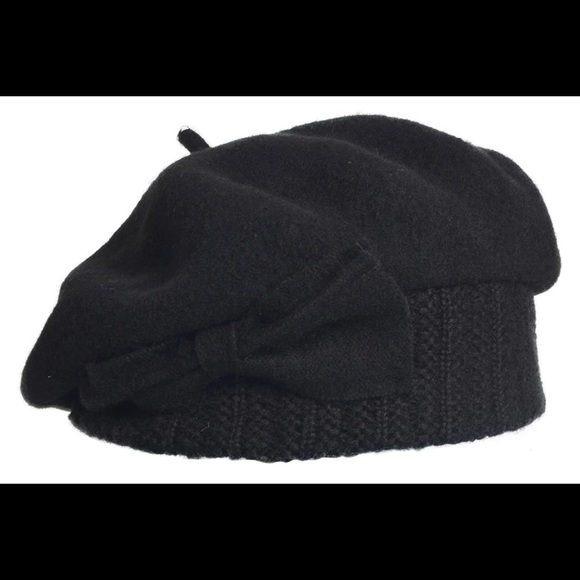 Bow Wool Berets Hat - Picture 2 of 8
